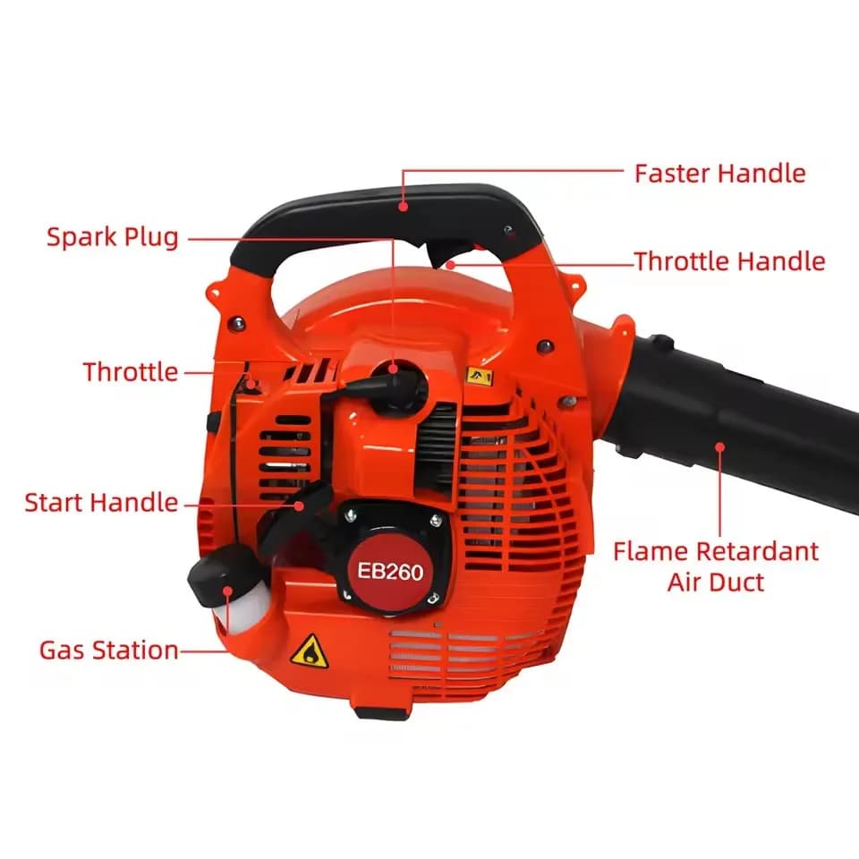 EB260 Soffiatore d'aria per foglie Attrezzo da giardino portatile Neve Auto Gas Ventilatore ad alto vuoto Condotto Ventilatore a benzina portatile per la cura del prato Soffiare la neve