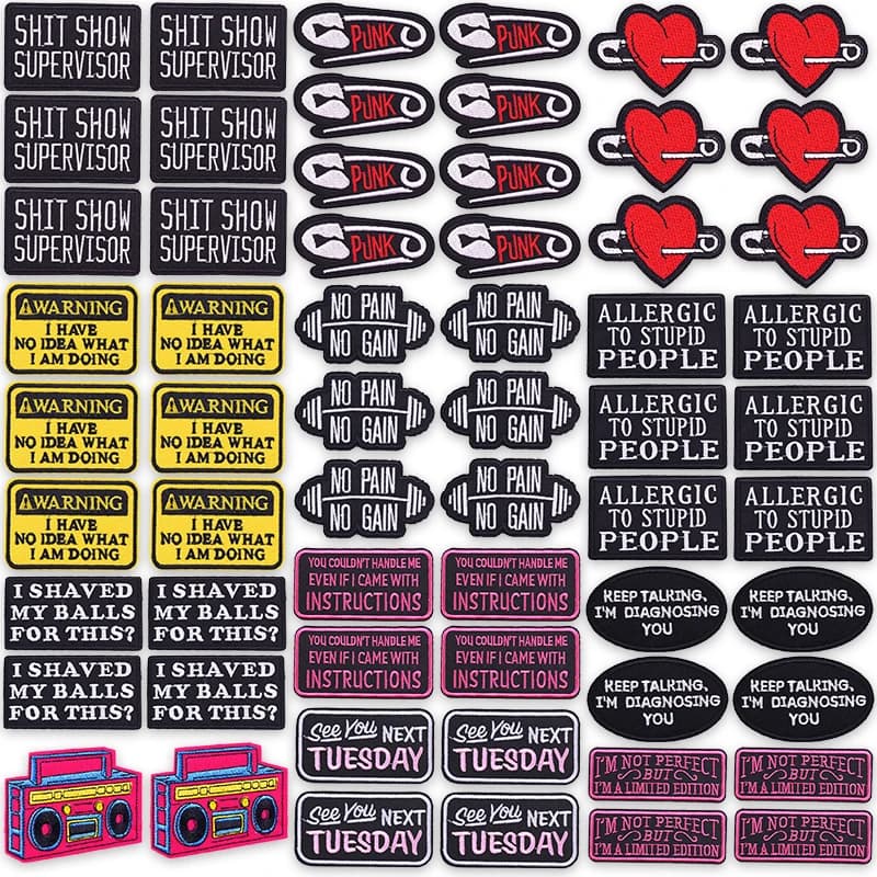 10 Pz/lotto Punk Vita Positiva Motto Ricamo Patch Ferro Sul Auto Empowerment Citazione per Giacca Gilet Motivazionale Rebel Decor Cucire