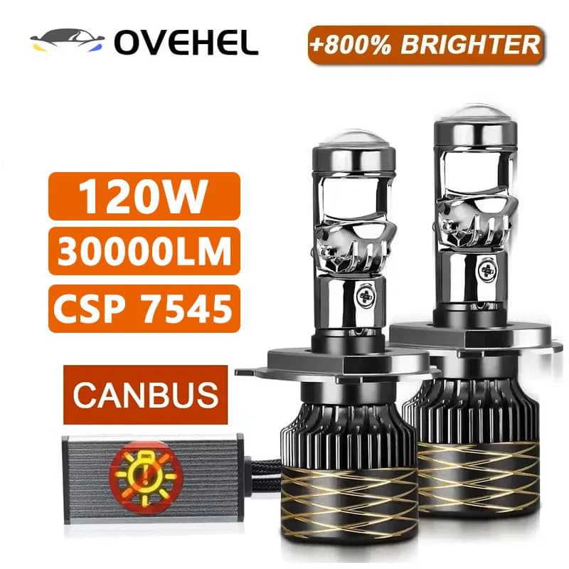 Auto Luce 120W 30000LM H7 H4 Canbus Auto Faro Mini Lente H11 H9 H8 9005 9006 HB3 HB4 LED 6000K Auto Moto Proiettore Lampadina