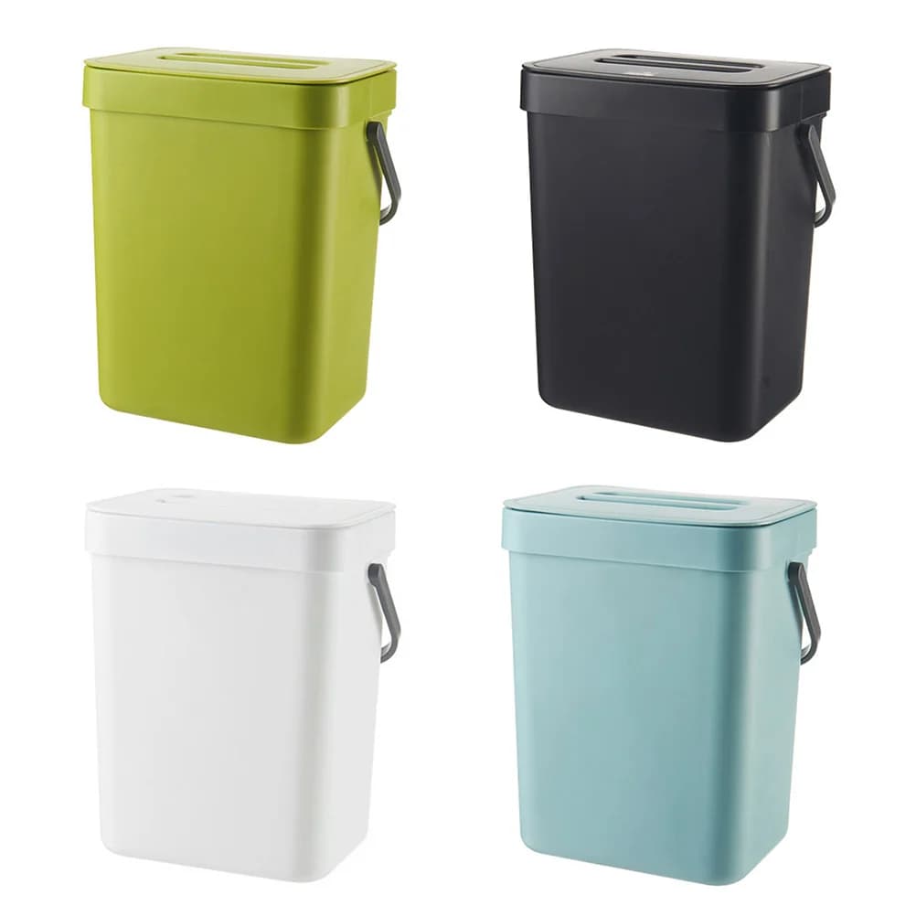 C5 3L No Punch-Out Sospensione Cucina Cestino per compost Bidone per rifiuti Contenitore da appoggio per uso domestico con coperchio per compositore per rifiuti Casa