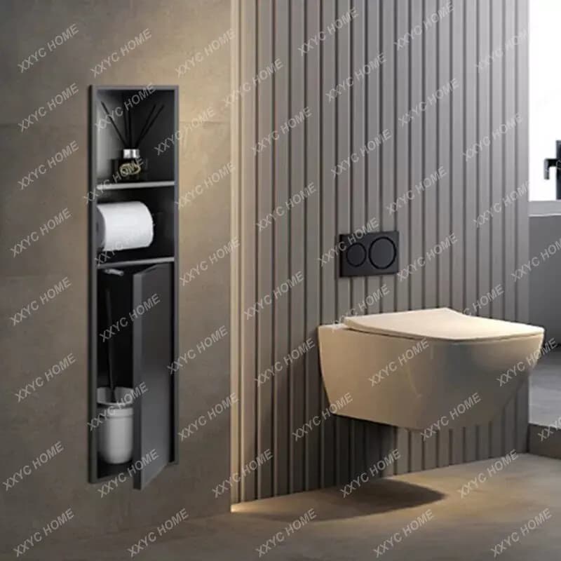 304 stainless steel hidden concealed toilet toilet brush tissue box niche