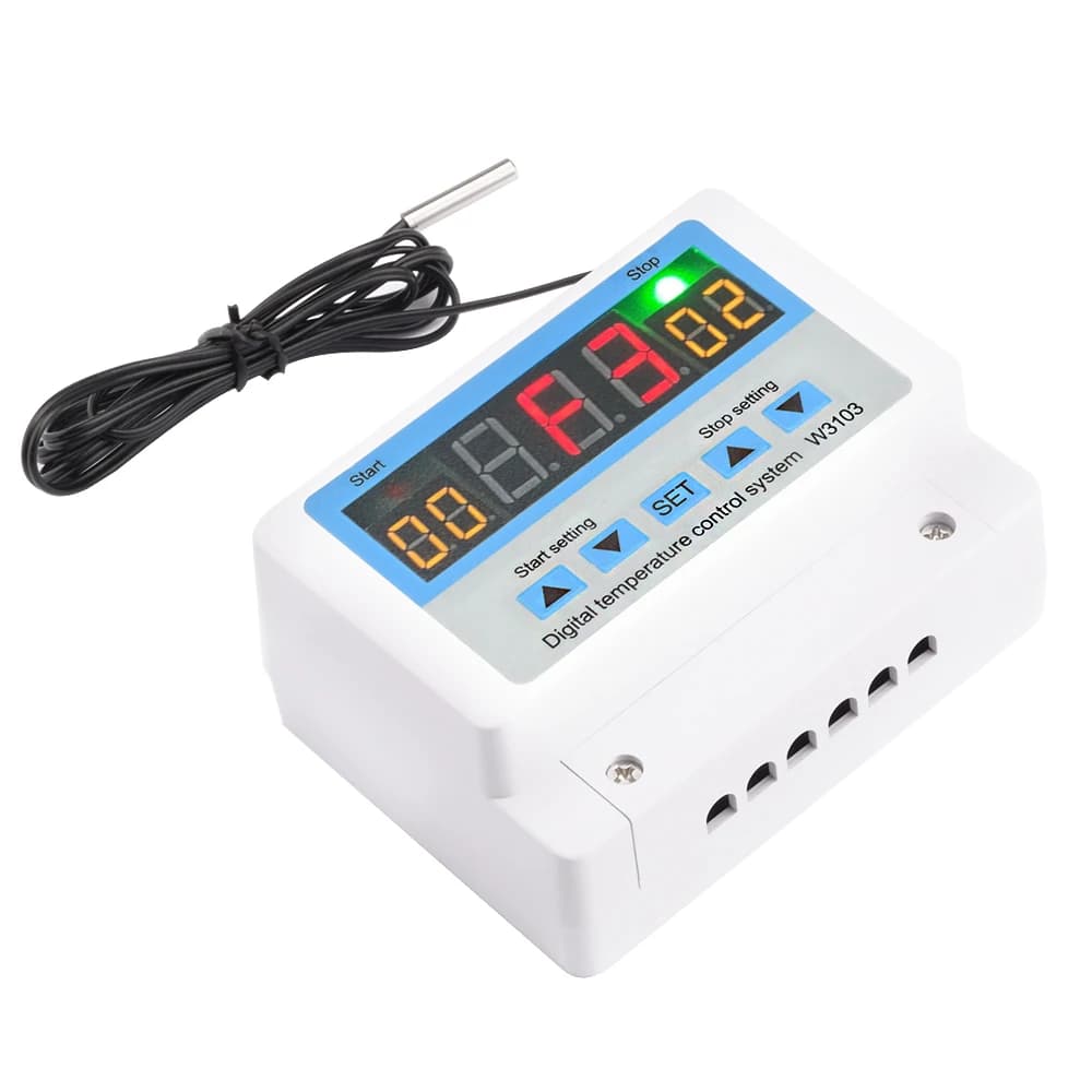 W3103 high power thermostat digital temperature regulator 30A contact 12V 300W /24V 600W/220V 5000W direct output wall mounting