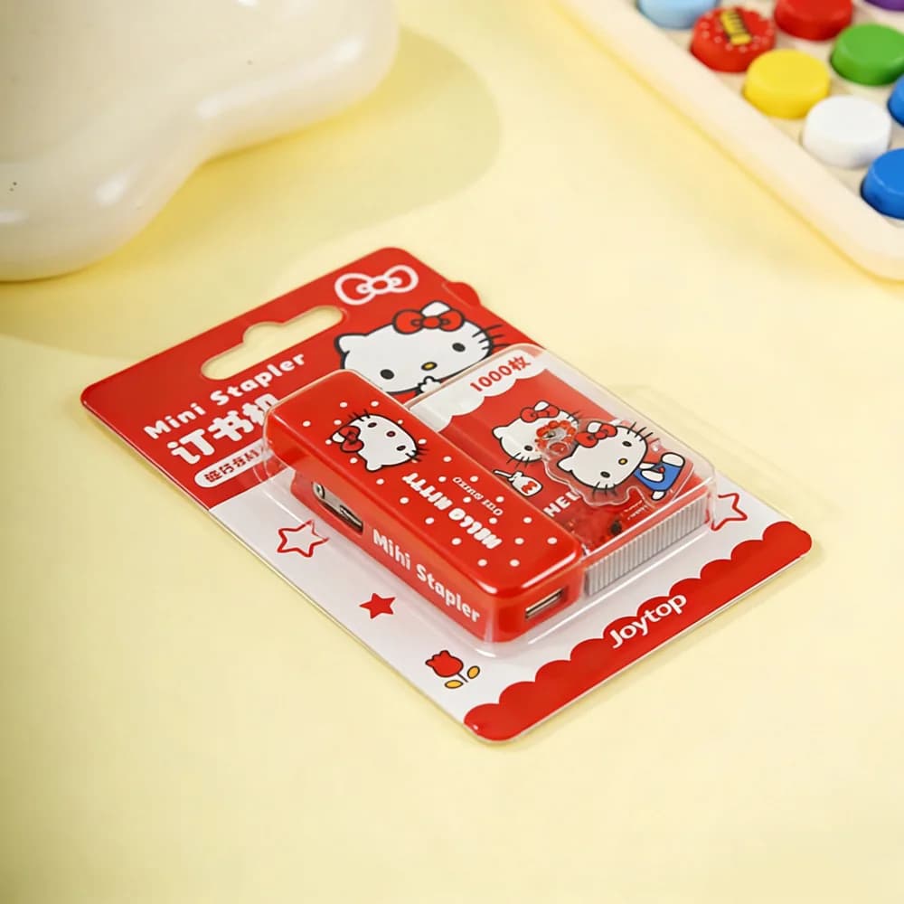 Mini Graffettatrice Originale Hello Kitty Sanrio, Macchina per Graffette Portatile a Forma di Gatto KT, Carina per Ufficio e Scuola, Regalo per Ragazze