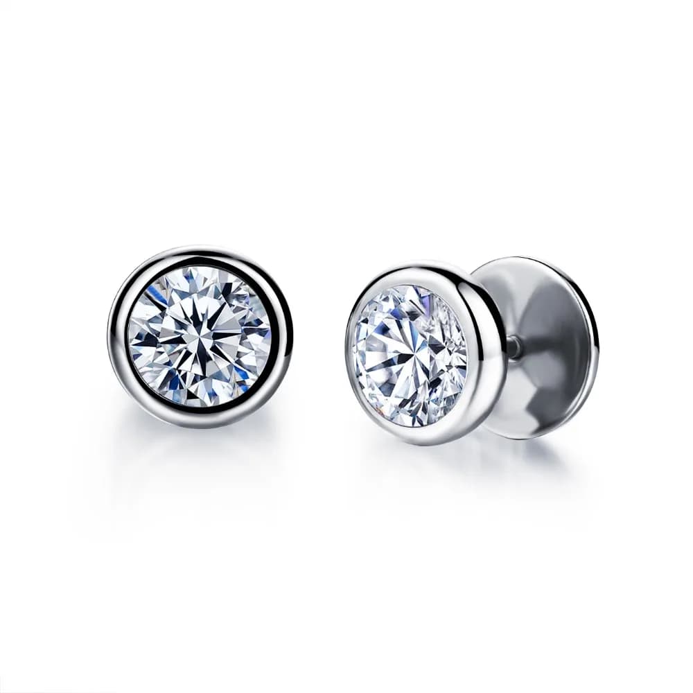 DARHSEN Earing for Men Silver color Stainless Steel Boy Male Stud Earrings Charms Fashion Jewelry White Black