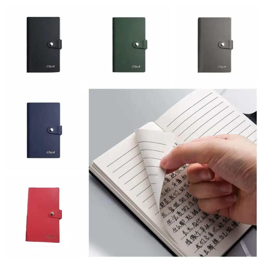 Simple Memo Diary Planner Mini Notebook Scrapbooking Word Book Pocket Notepad Thickening PU Cover Diary Notebook Business