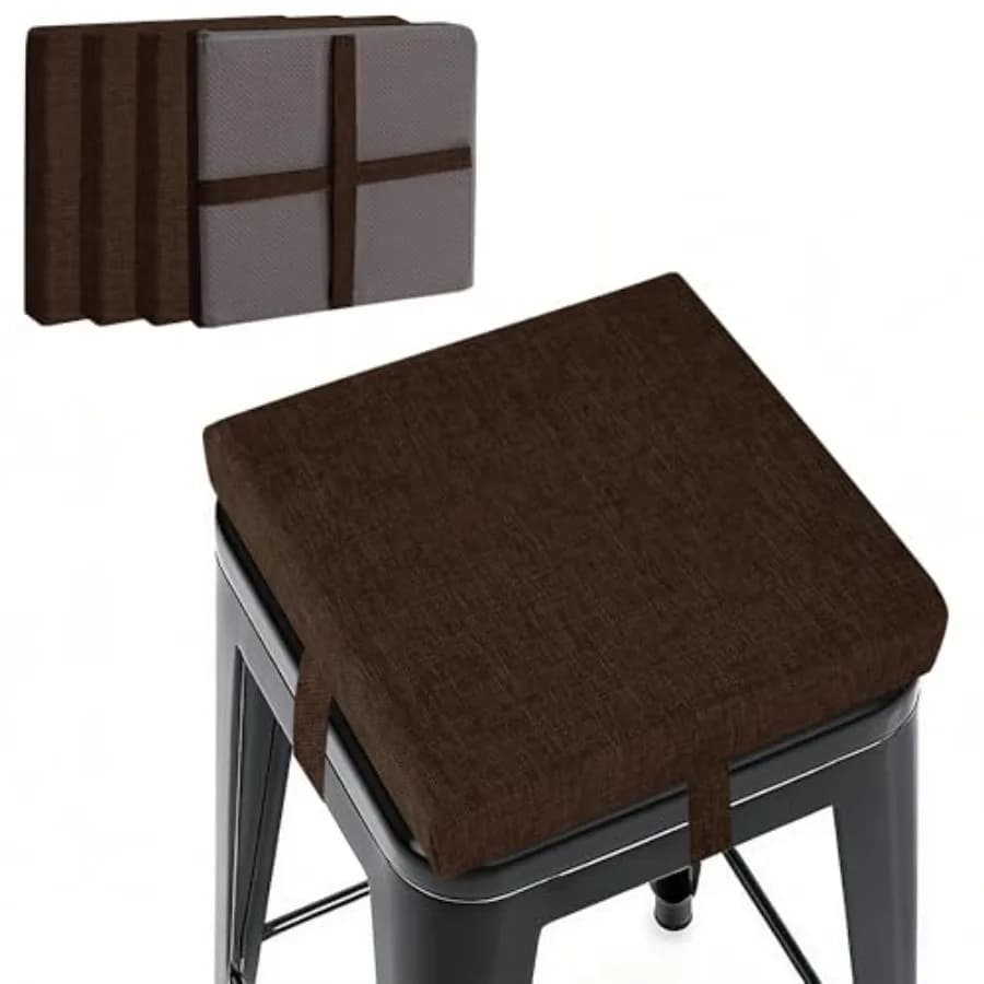 Cuscini antiscivolo per sgabelli da bar, quadrati, 12 x 12 x 2 pollici, set di 4 cuscini piccoli per sgabelli da bar con fodera lavabile in lavatrice, imbottiture per sedie.