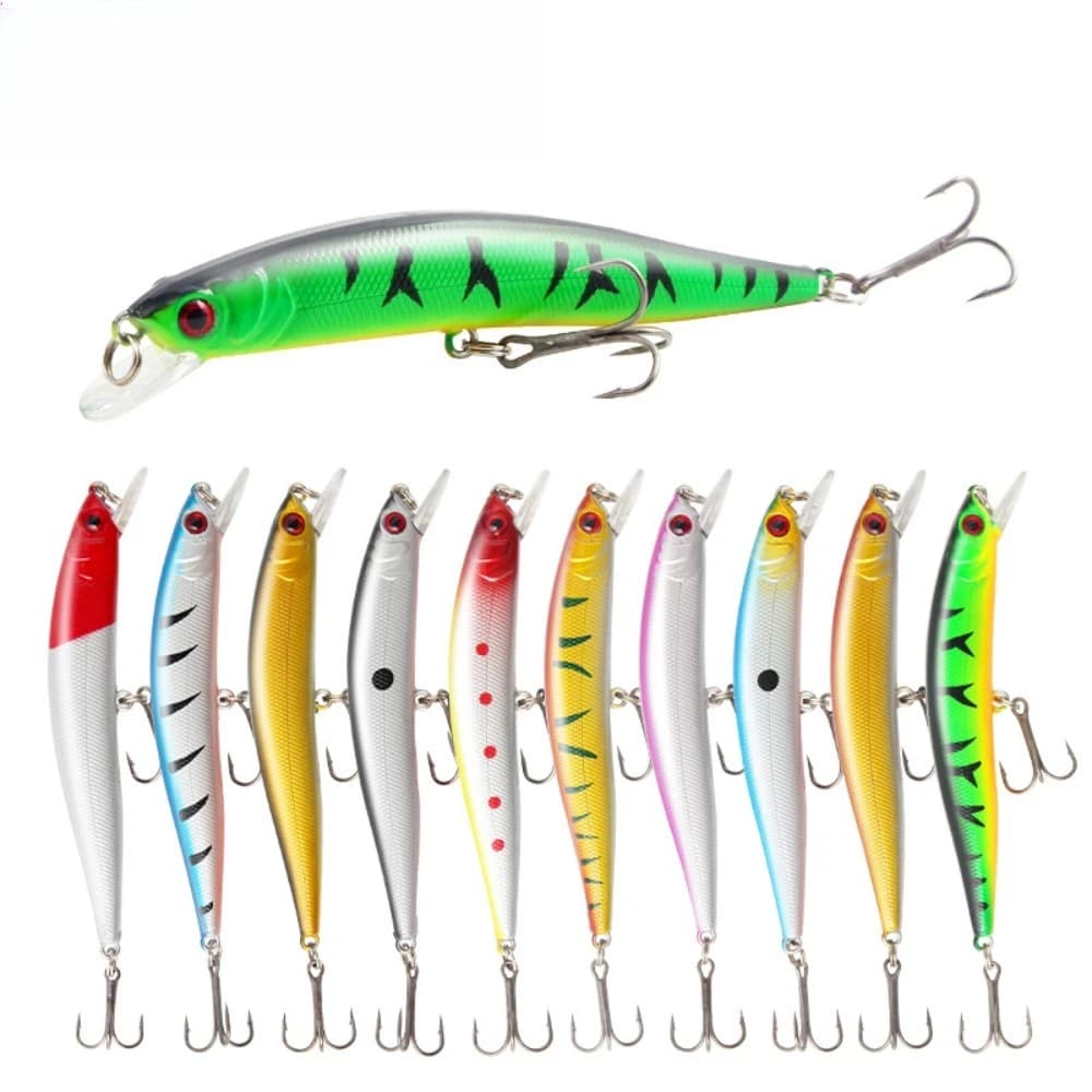 1 Pezzo Esca da Pesca Minnow 10cm 8g, Galleggiante, Rigida, Wobbler, Jig, Crankbait, per Carpa e Spigola, Attrezzatura da Pesca, SwimBait