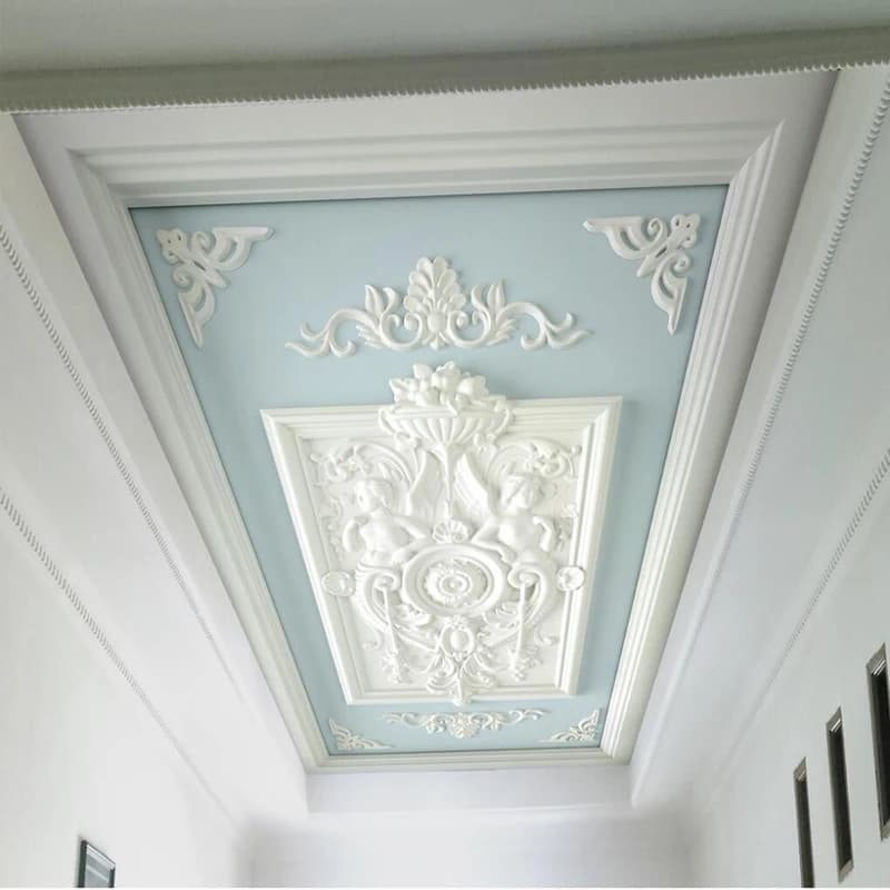 Carta da parati murale in stile europeo con soffitto in rilievo 3D carta da parati moderna in gesso bianco fiori carta da parati fotografica soggiorno affresco del soffitto dell'hotel
