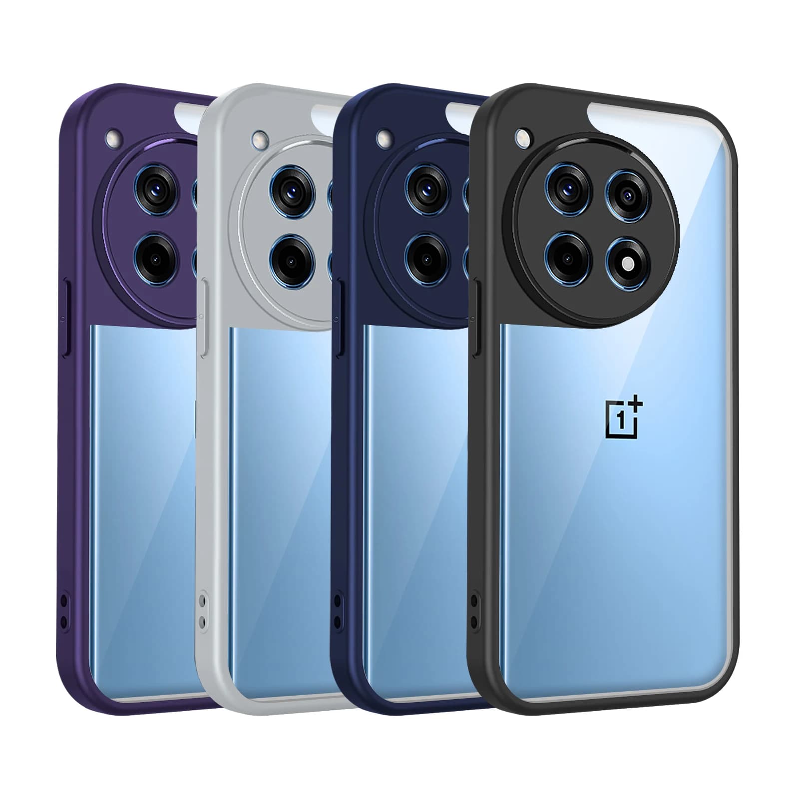 Custodia per OnePlus 12R, Cover per OnePlus Ace 3, Custodia 1+12R 1+ Ace 3, Cover con Cuscino d'Aria, Bumper in Silicone, Cover Posteriore Trasparente Opaca Rigida