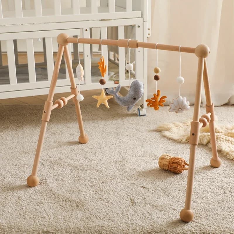 Baby Gym Frame ciondolo giocattoli feltro morbido balena sonaglio giocattoli musicali cotone Crochet Mobile Hanging pendenti attività palestra massaggiagengive giocattoli