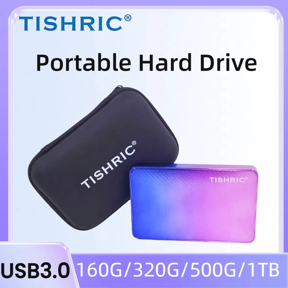 Disco rigido esterno portatile TISHRIC da 2,5" (250 GB/320 GB/500 GB/1 TB) – HDD USB 3.0 per PC, laptop, TV, PS4, Xbox | Sfumatura di colore