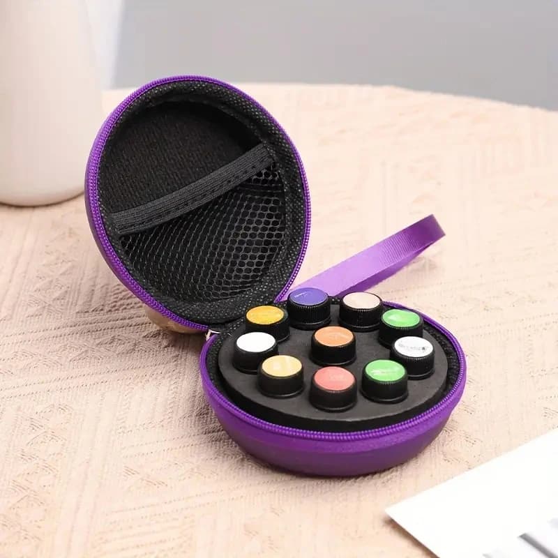 1-2ml 10 Bottles Perfume Oil Bag Essential Oil Box PU Portable Essential Oil Case Travel Organizer Carrying Holder Storage Bag