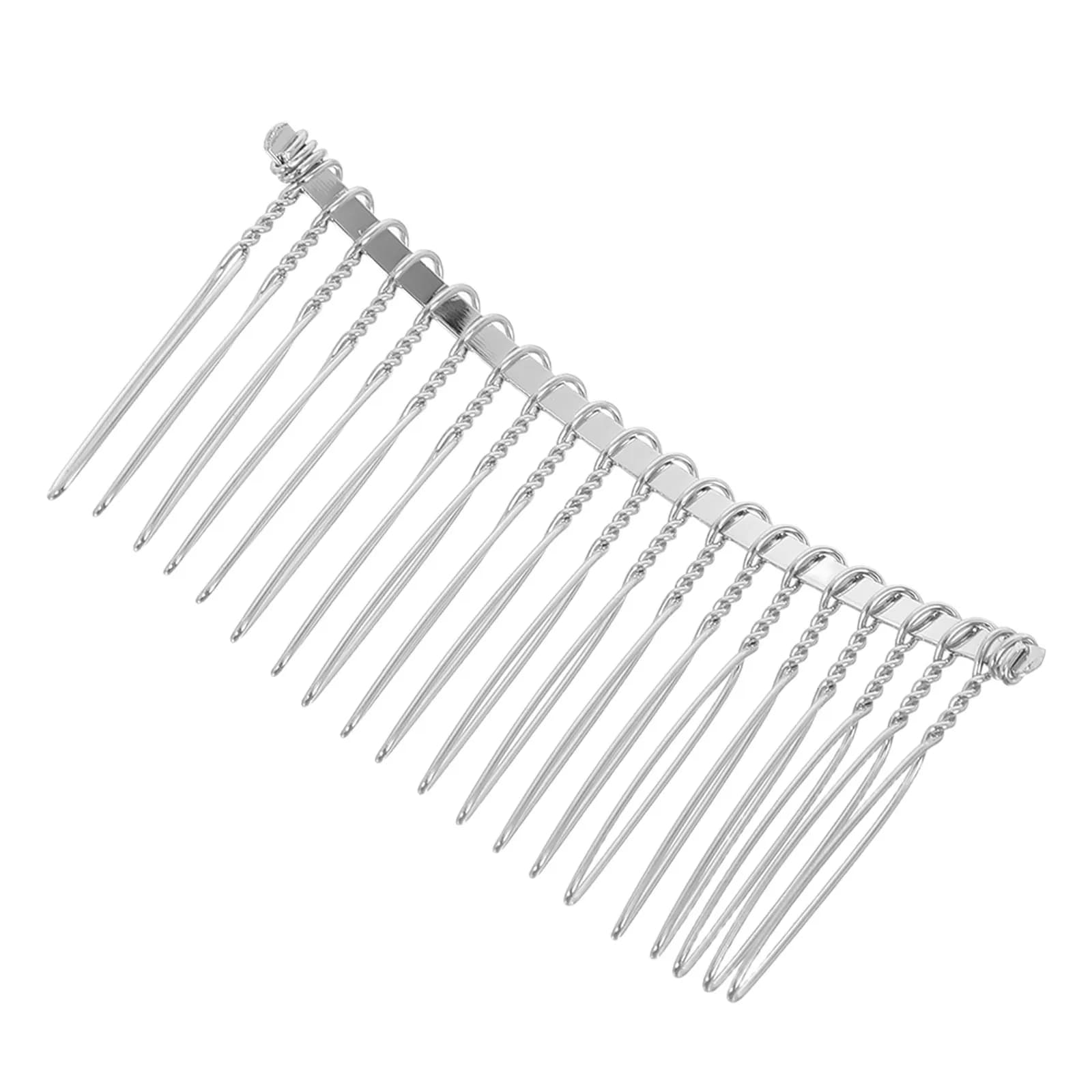 Fascinator per capelli in metallo argentato da 7,8 cm con 20 denti, per l'attacco fai-da-te di veli da sposa, copricapo nuziale e lavori artigianali