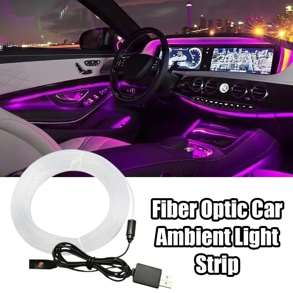 Striscia LED RGB per Auto - Luce Ambientale USB Plug & Play Impermeabile e Tagliabile per Interni di Tutti i Veicoli