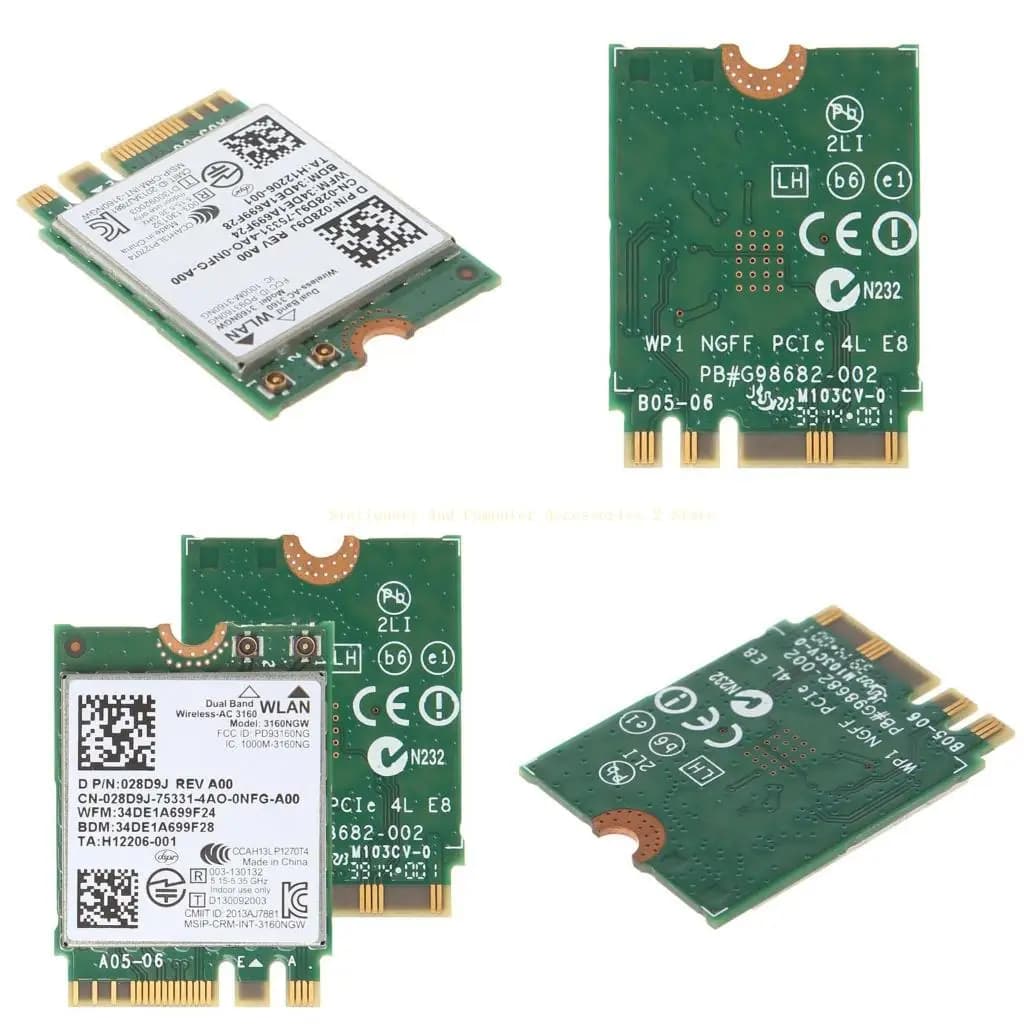Scheda WiFi 3160 3160NGW Wireless-Ac Dual Band-Bluetooth Compatibile NGFF-