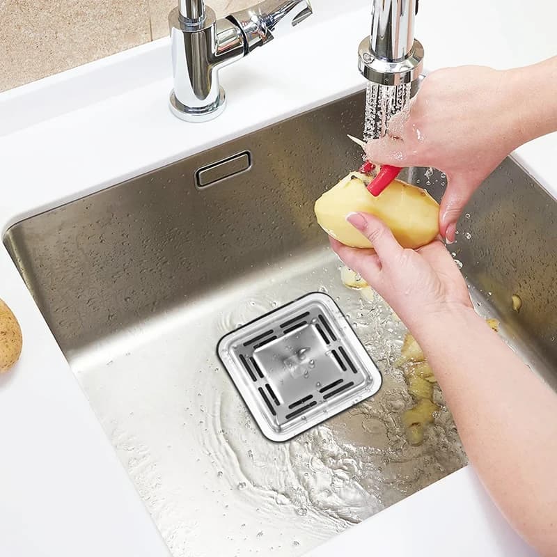 ABXF-Cristallo per lavello quadrato in acciaio inossidabile Tappo per lavello da cucina Tappo per rete di scarico Cestello Filtr