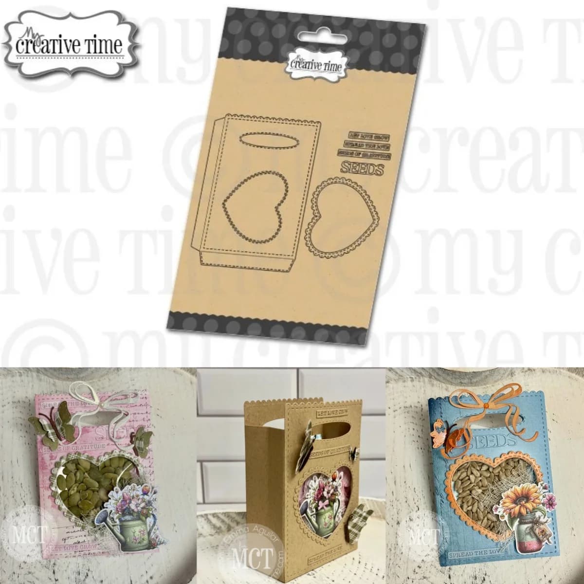 Aprile 2026 Fustella in metallo e timbri trasparenti con motivo 'Pocket Full of Seeds' per la creazione fai da te di biglietti regalo, scrapbooking e modelli per lavori in rilievo