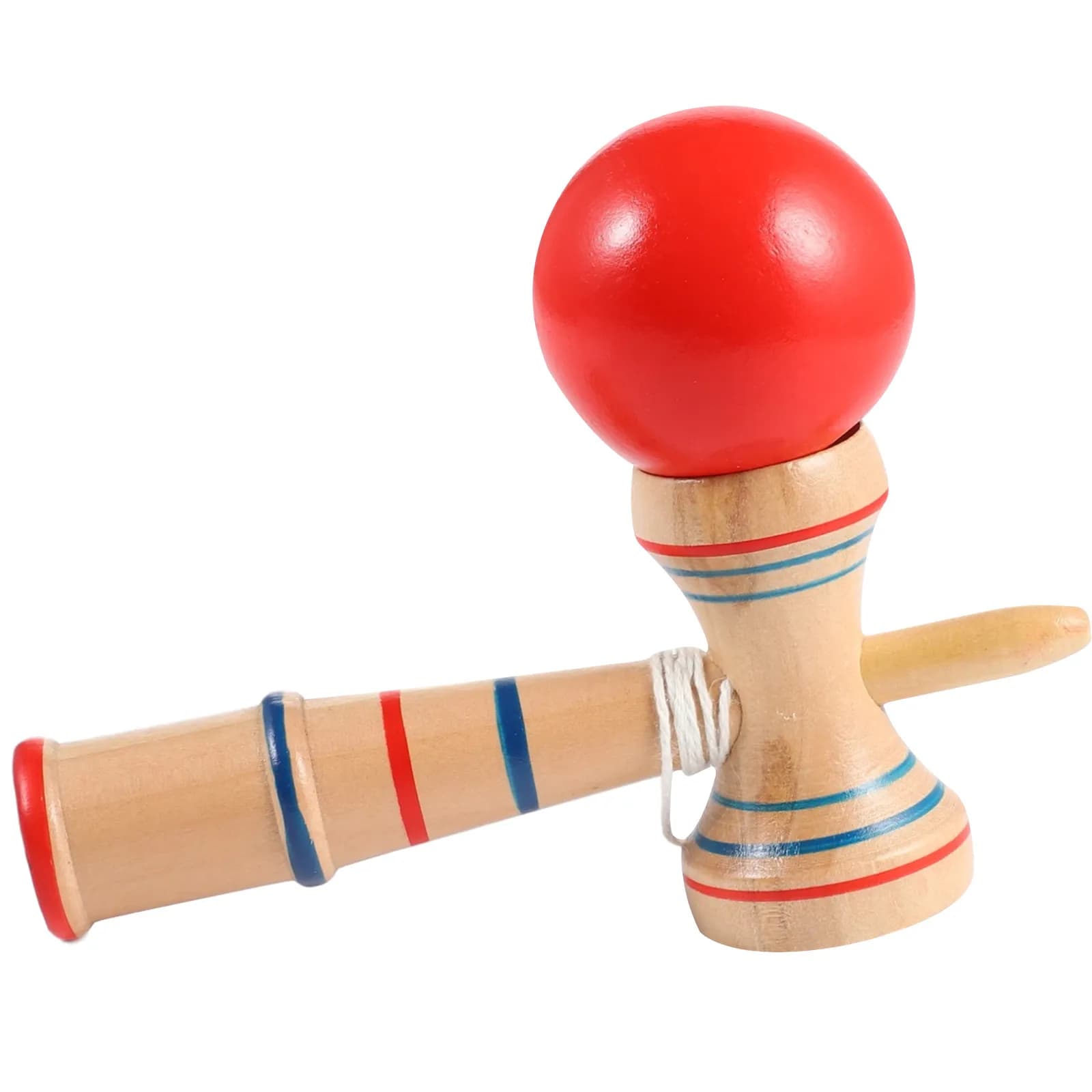 Kendama di medie dimensioni, rosso, in legno, gioco di abilità con pallina e tazza, per bambini e adulti, allenamento di agilità, regalo educativo per feste e festival