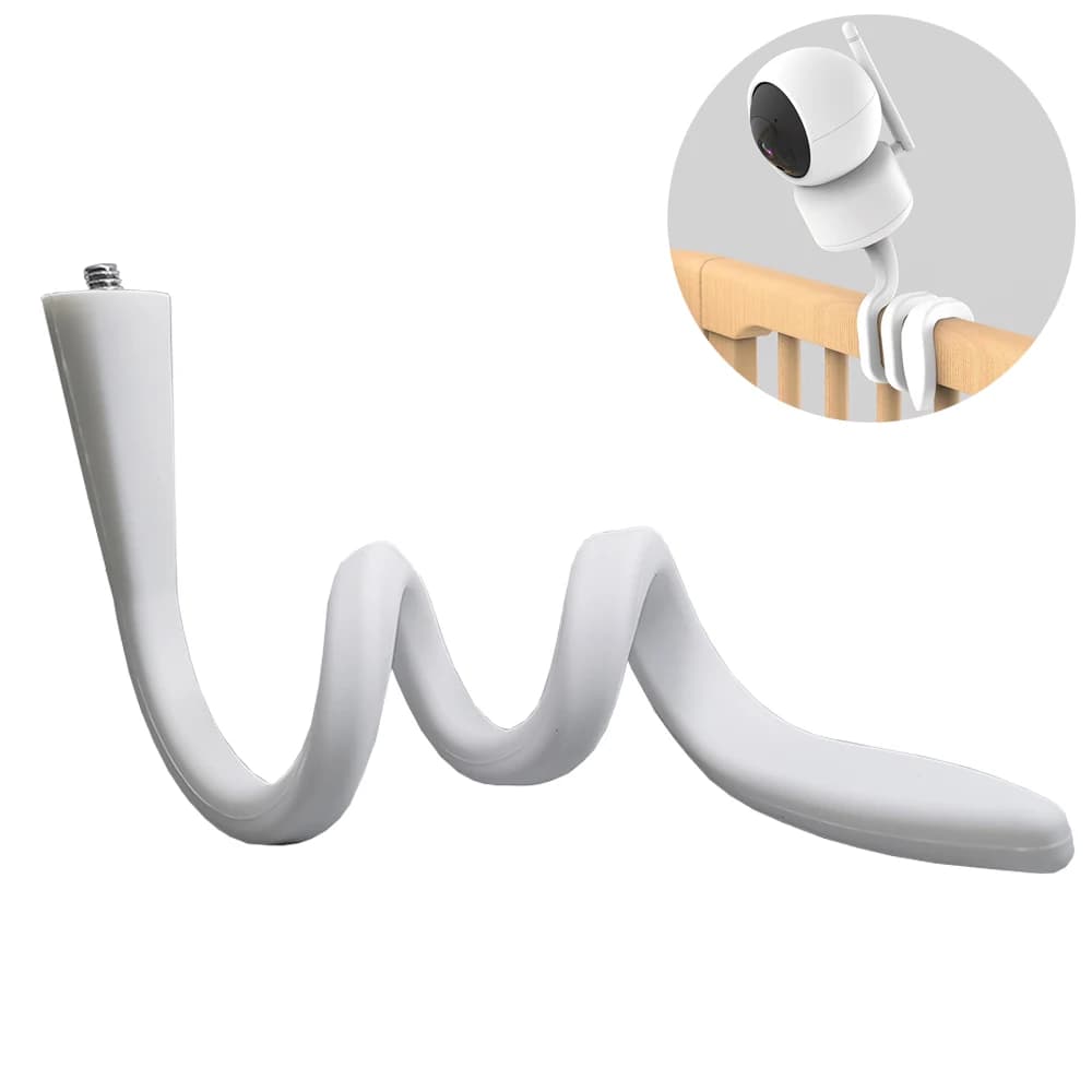 Supporto per telecamera IP supporto per Baby Monitor montaggio a parete staffa in gel di silice supporto per culla senza fori supporto per tubo flessibile supporto a torsione flessibile