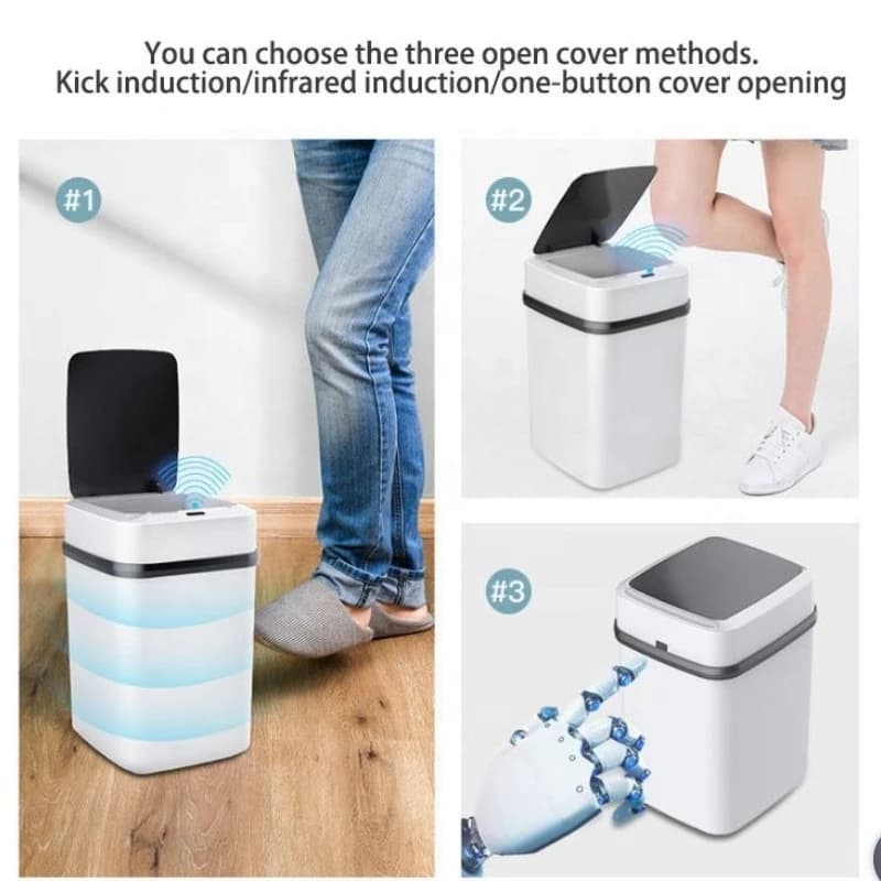 13L Smart Sensor Trash Can Fully Automatic Waterproof for Kitchen Living Room Household Bathroom Toilet Garbage Bin