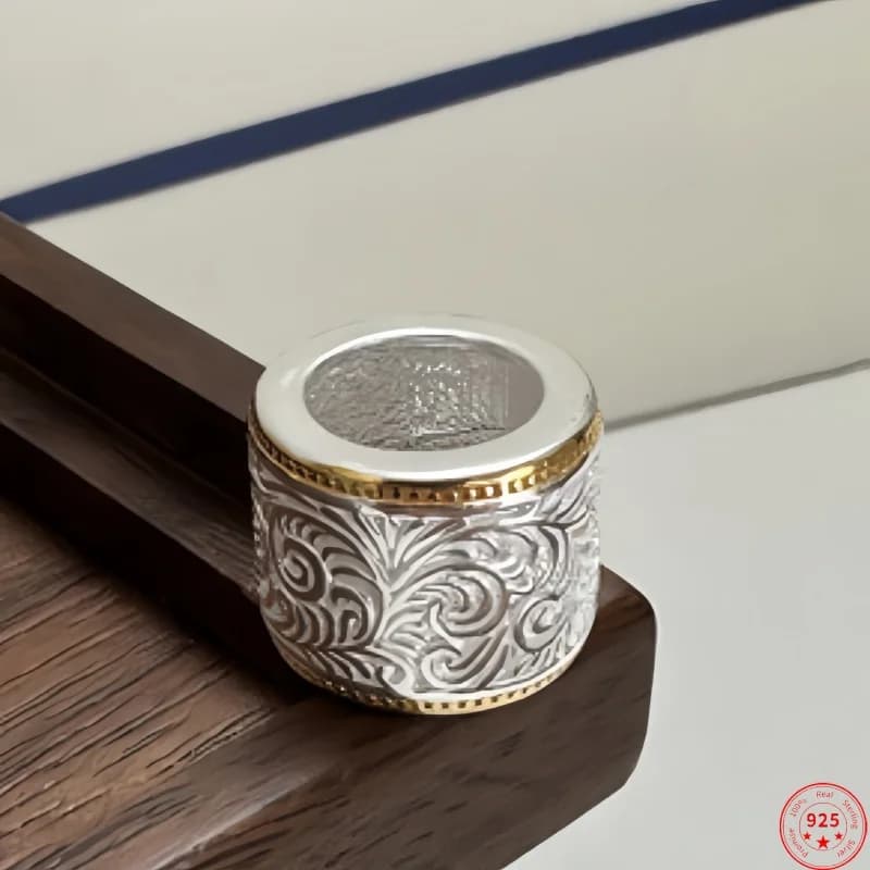 Orecchini a Clip BOCAI in Argento Sterling 925 per Uomo e Donna, Anelli con Pendente a Rattan Bicolore, Gioielli Raffinati all'Ingrosso