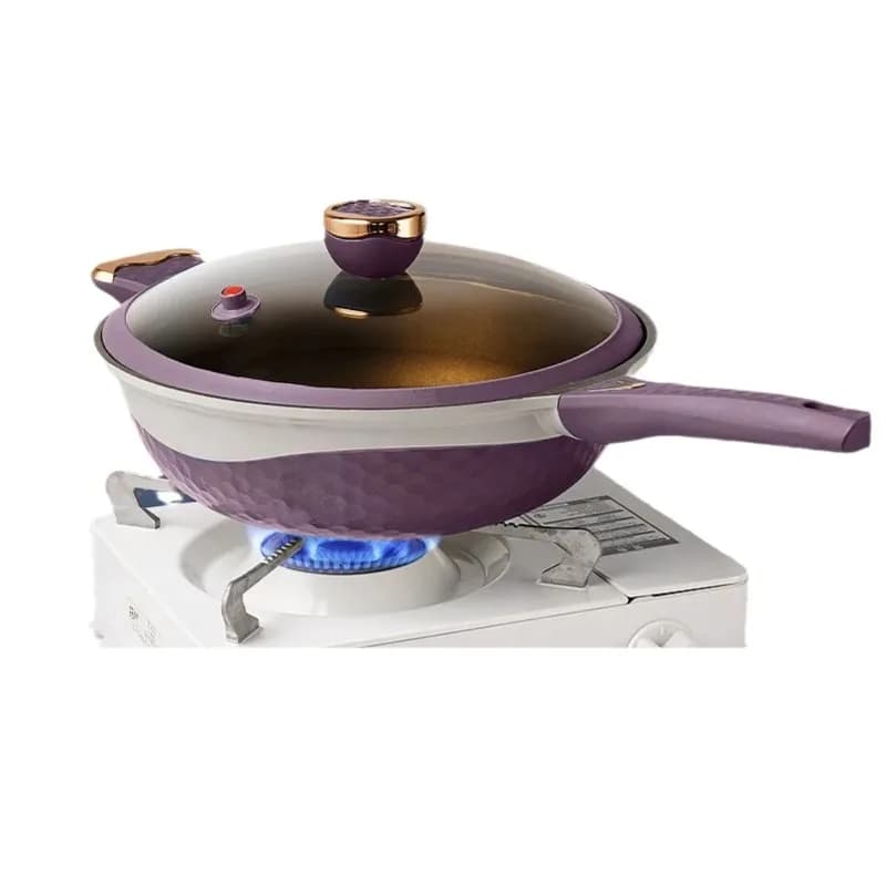 Nuovo wok a micropressione antiaderente in titanio - Padella domestica multifunzionale all-in-one bicolore