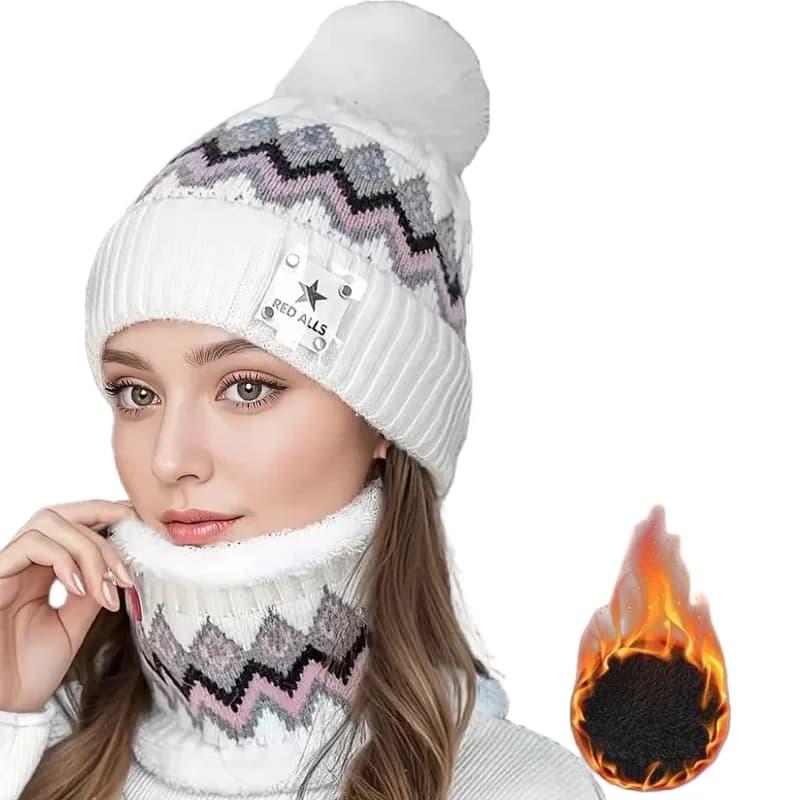 Women winter hats velvet plush neck warmer hat scarf set berretti cycling hat windproof protection for outdoor ears