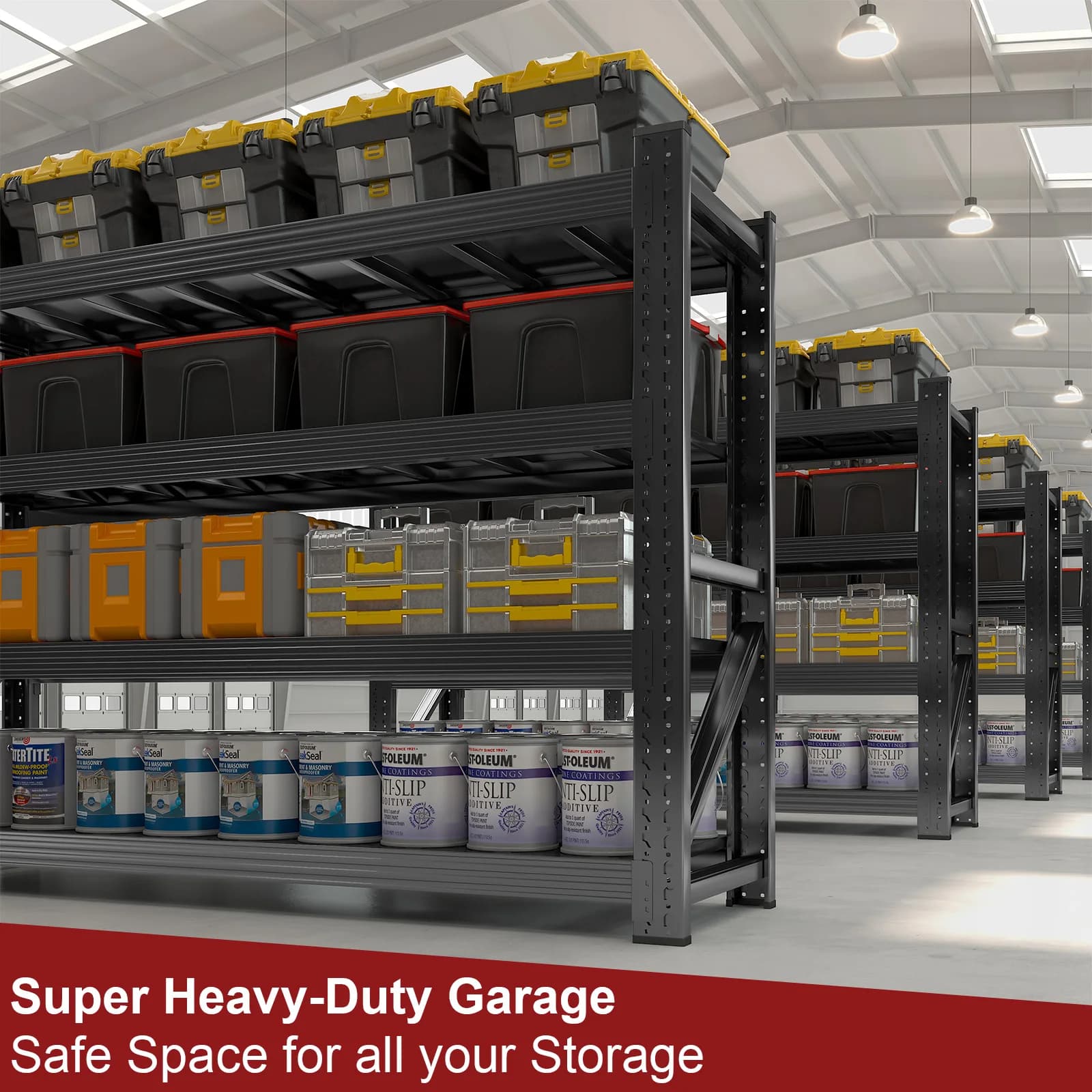 Heavy Duty 6000 lbs Garage Shelving, 4/5 Tier Metal Storage Shelves, Adjustable Organizer Rack for Warehouse Balcony