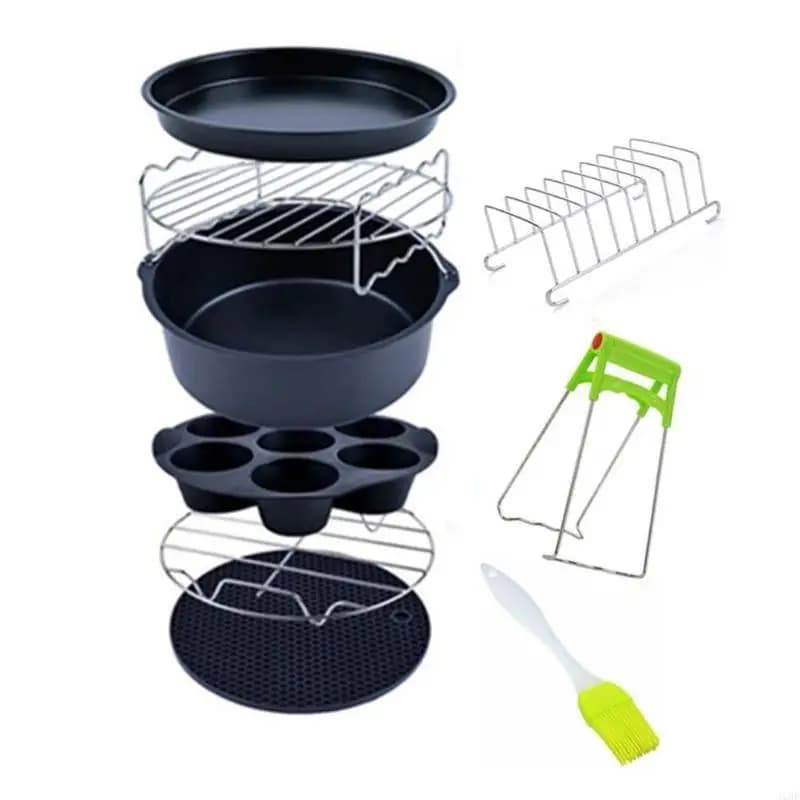 J1HF 6-8 Inch Air Fryer Accessories Mini Tools for DIY Cookies Bread Family BBQ
