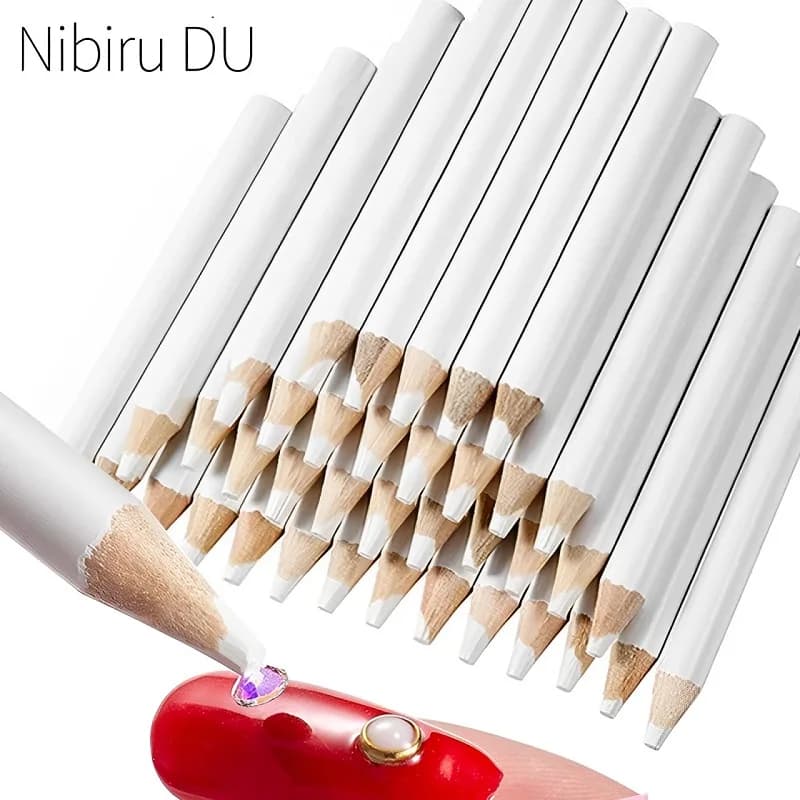 20/5 pezzi raccoglitore di strass matita punteggiata cera bianca penna di legno raccoglitore di strass gemme raccoglie punteggiatura strumento forniture per manicure