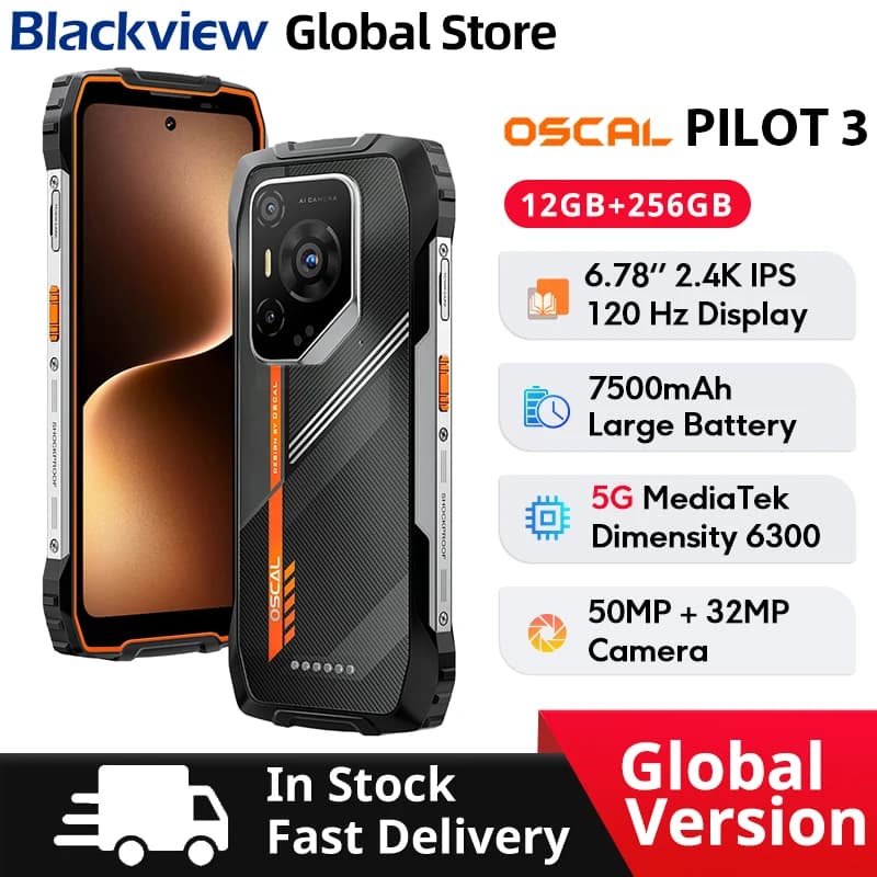 Blackview ROCK 2 Pro Smartphone Robusto 5G, Display IPS da 6,67 pollici 120Hz, UNISOC T8100, Android 16, 8GB 256GB, 15000mAh, NFC, Cellulare