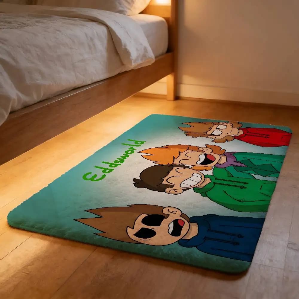 Soft Mat in Plush Anime B-BarbapapaS Cloud, Anti-slip, No Weights and Absorbent
