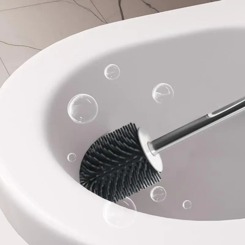 Set scopino e supporto per WC Lavapavimenti per WC Manico lungo Scopino per WC Spazzola per pulizia bagno Spazzola riutilizzabile per bagno