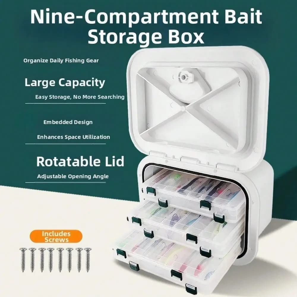 Marine Boat Storage Box, Marine Deck Storage Box With Lock, Sturdy & Wear Resistant Art Crafts Tool Case, Rotate To Open And Close, Fishing Tackle Box, Boat Accessory For Yacht, 14.76 X 10.63 X 6.89in Boat Embedded Storage, Marine Console Organization Box