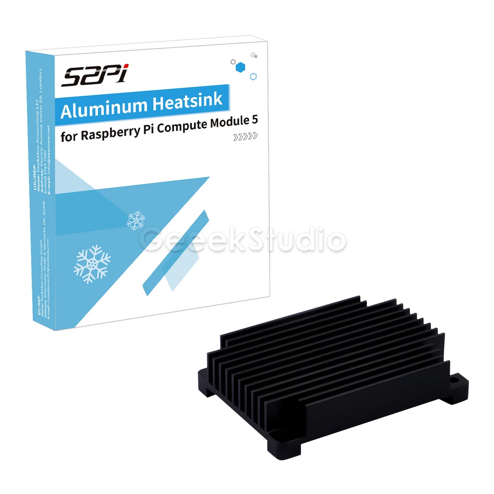 Aluminum Alloy CNC Heat Sink for Raspberry Pi CM5, passive cooling for processing module Raspberry Pi 5