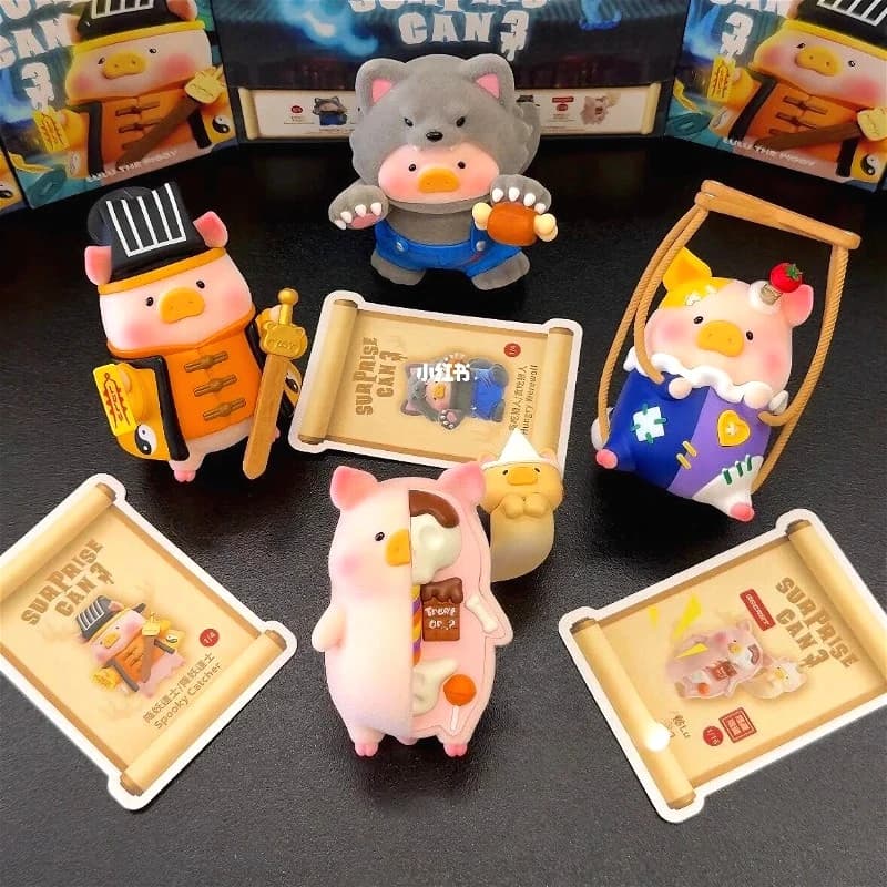 Lulu The Piggy SURPRISE CAN 3 Series Blind Box Darkness Action Figure Piggy Mystery Box Anime Doll Surprise Toys Festival Gift