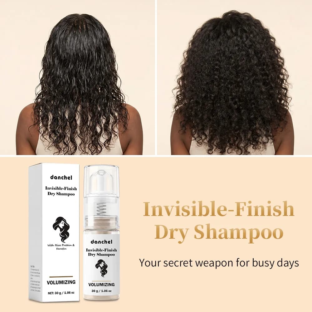 Shampoo a Secco Istantaneo in Polvere con Proteine del Riso, Assorbe l'Olio, Volumizzante, Non Unto, Portatile per Viaggi e Trucco Capelli