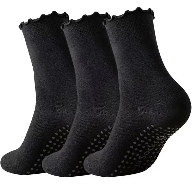 3pairs Professional Women Yoga Socks Ladies Fitness Cotton Breathable Non-Slip Pilates Socks Damping Dance Ballet Grip Socks