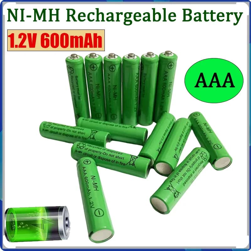AAA 1.2V 600mAh Ni-MH Battery Rechargeable Toy Electric Flashlight Battery Watch Remote Control Electric Toothbrush Mouse