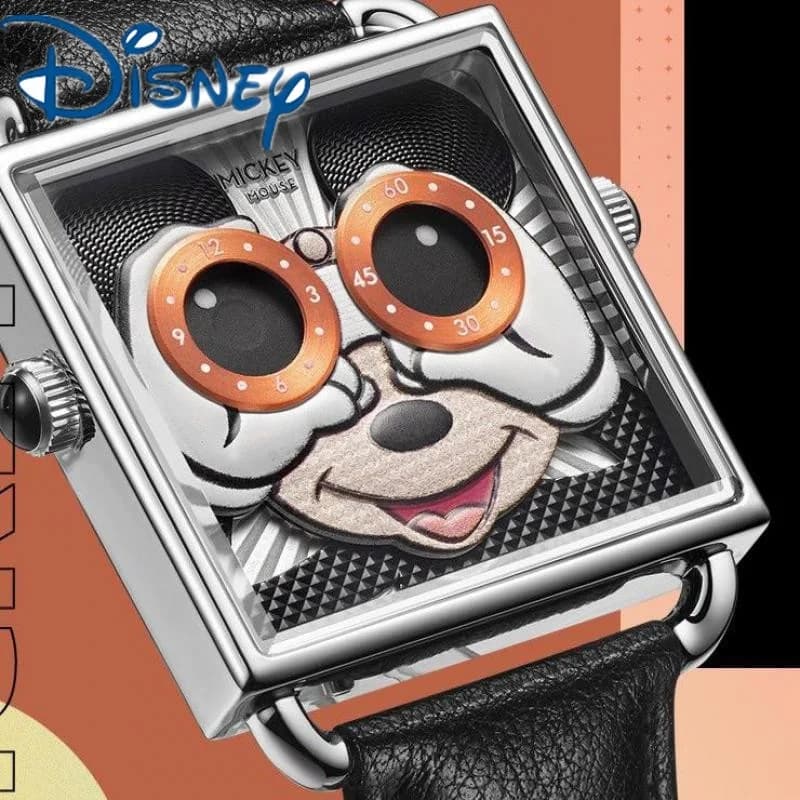Disney Mickey Mouse for Women Watch Cartoon Rectangle Dial Watch For Quartz Creative Design Girl Student New Relogio Female