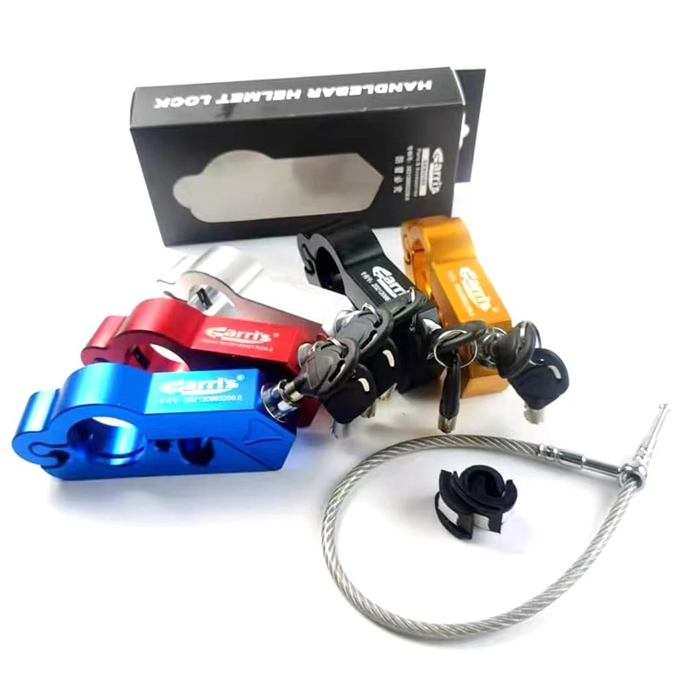 CNC Motorcycle Handlebar Helmet Lock Brake Handle Lock Imitating Steal Lock Pull Rod ATV Dirt Street Bike Anti Theft Safety Lock
