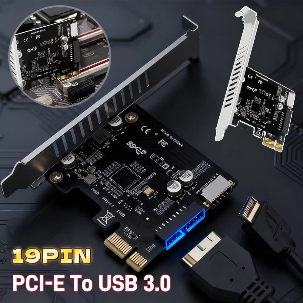 Front panel adapter for PCI-E to USB 3.0 type C Splitter hub extension card from 19 pin PCI-E to USB 3.0