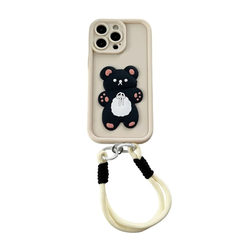 Bear Cordino Soft Silicone Case for Xiaomi Mi Poco F7 Ultra F6 F5 F3 F2 Pro X3 GT X4 GT 5G X5 X6 X7 Ultra 5G Rope Cover
