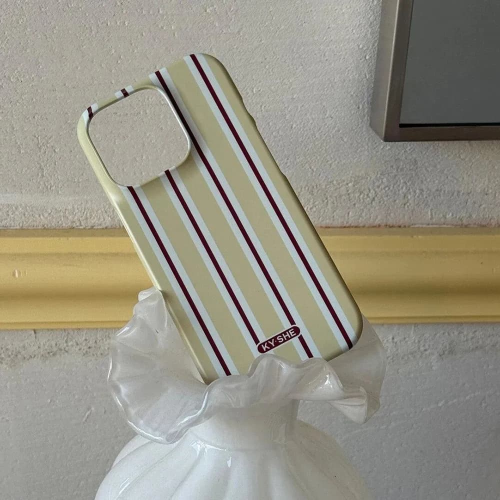 Cover Rigida Lucida in PC con Effetto Pellicola a Righe per iPhone 17 16 15 14 13 12 11 Air Pro Max X XS XR XSMax 7 8 Plus