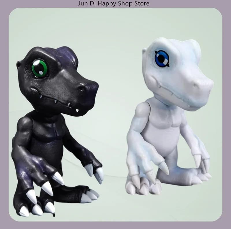 Statuetta Digimon Agumon Bianco/Nero 10cm, Modellino Anime da Collezione, Decorazione da Scrivania, Ornamento, Giocattolo, Regalo per Fan