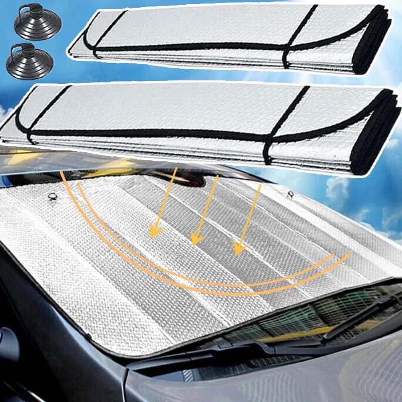 Parasole Pieghevole per Parabrezza Auto - Protezione UV e Blocco del Calore, Schermo Solare Portatile e Traspirante per Veicoli