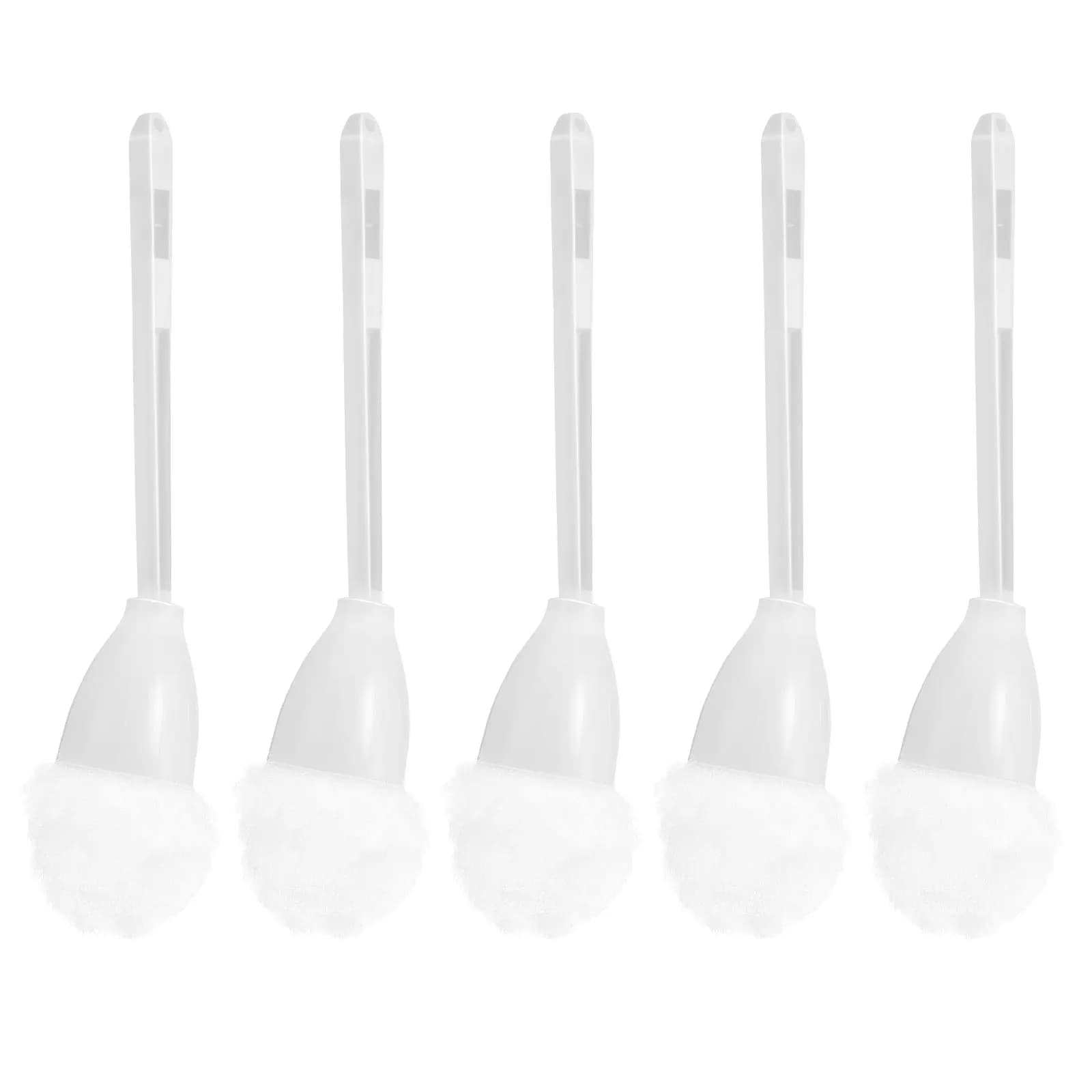 Set di 5 Spazzole per Pulizia WC con Setole Morbide, Manico Lungo, Coperchio Conico e Foro per Appendere, per la Pulizia della Toilette Familiare