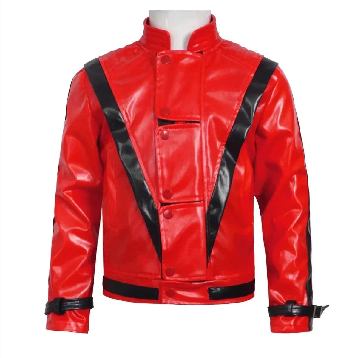 Michael Joseph Jackson Leather Red Thrilling Jacket Halloween Birthday Gift Night Outwear Kids