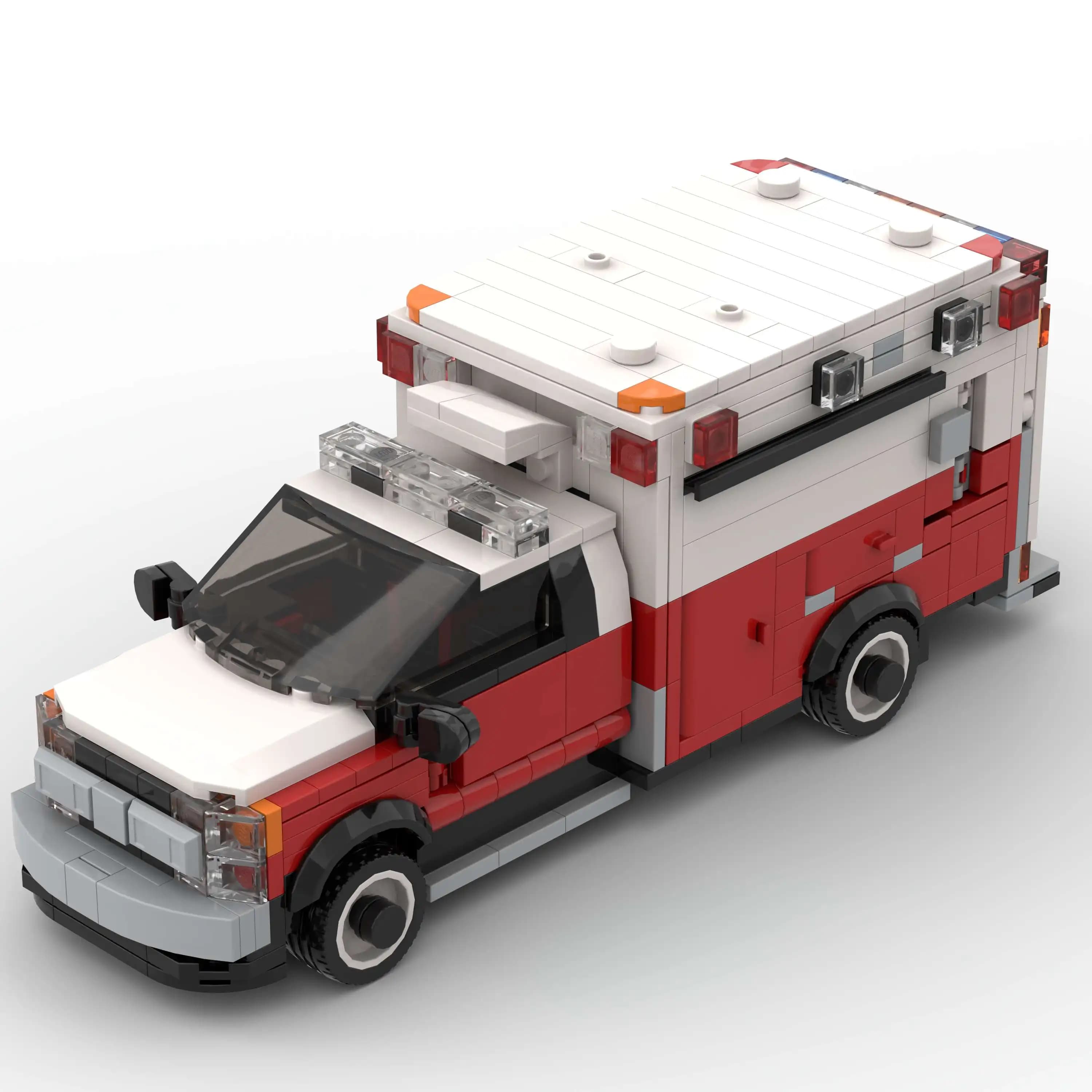 Modello di blocco compatibile modello moc ambulanza giocattolo di assemblaggio 127800 regalo puzzle per bambini