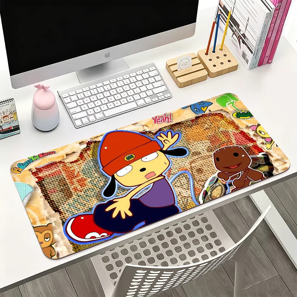 Tappetino per mouse Music Game P-PaRappa the Rapper per giochi e tastiere da ufficio, antiscivolo, grande, impermeabile